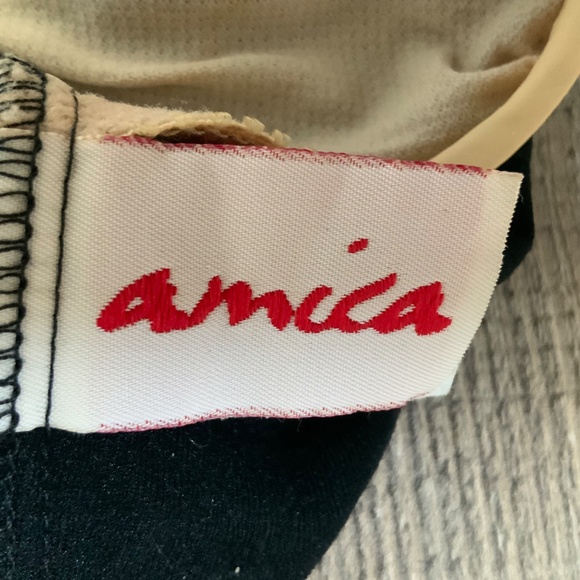 Amica Black One Piece Maillot High Leg Cheeky Underwire Swimsuit SZ M - Picture 6 of 7